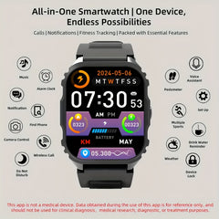 Unisex Fitness Smartwatch Wireless Calling Music Control Alarm Pedometer