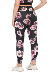Floral Print High Waist Leggings Plus Size