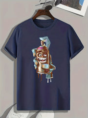 Spray Print Men's Graphic T shirt Casual Comfy Tees For Summer