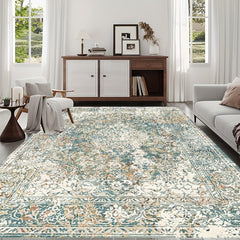 Boho Distressed Persian Area Rug Soft Washable Durable Carpet for Home Decor