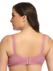 Solid Push Up Bra Comfy & Breathable Women's Lingerie