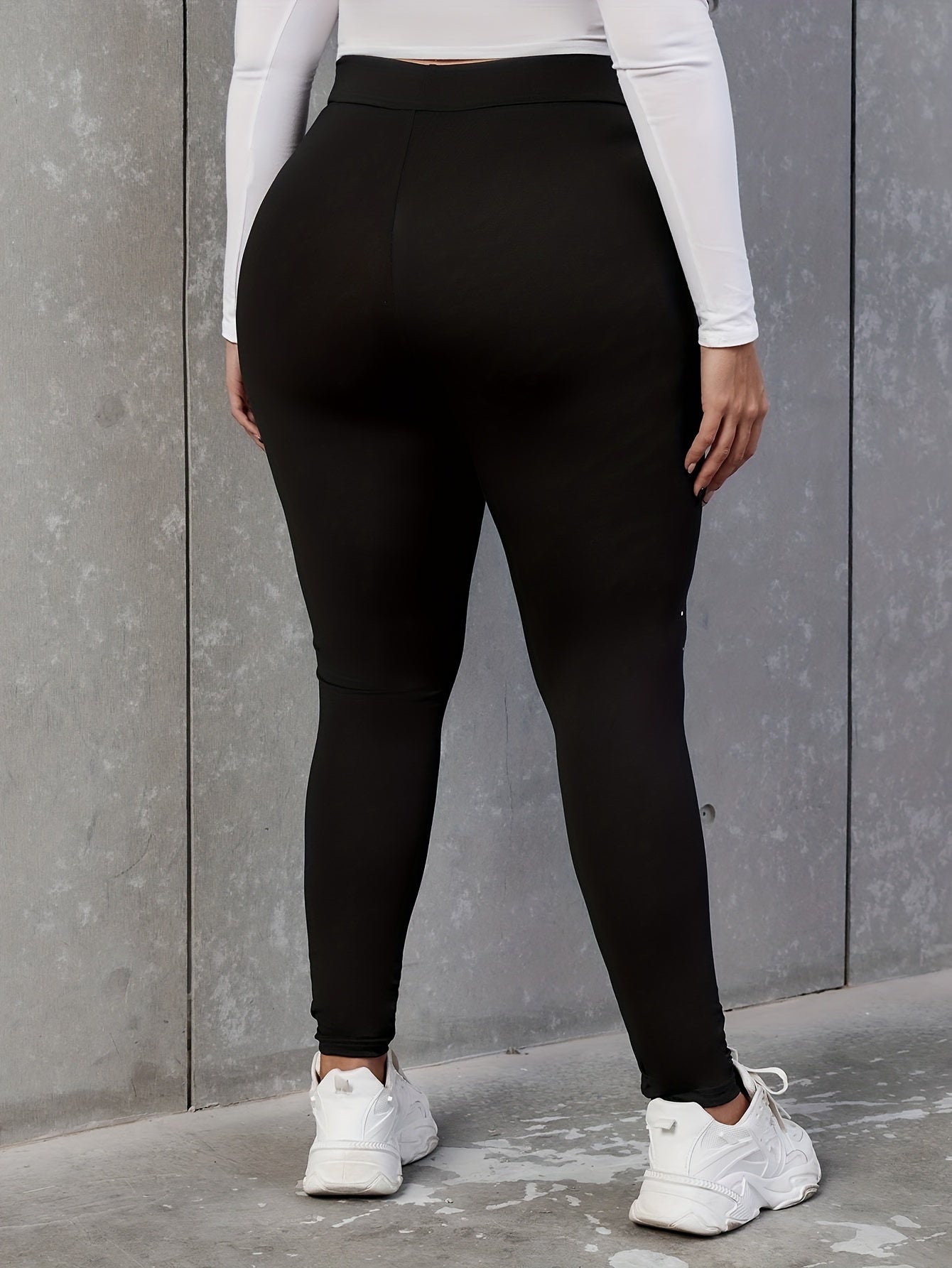 Casual Plus Graphic Print Skinny Leggings