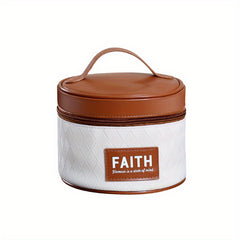 Colorblock Letter Patched Cosmetic Bag Zipper Argyle Makeup Organizer
