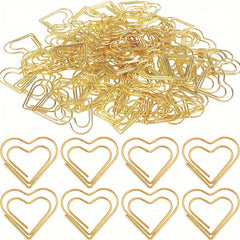 30pcs Rose Golden Heart Paper Clips Small Paper Clips For Office Supplies