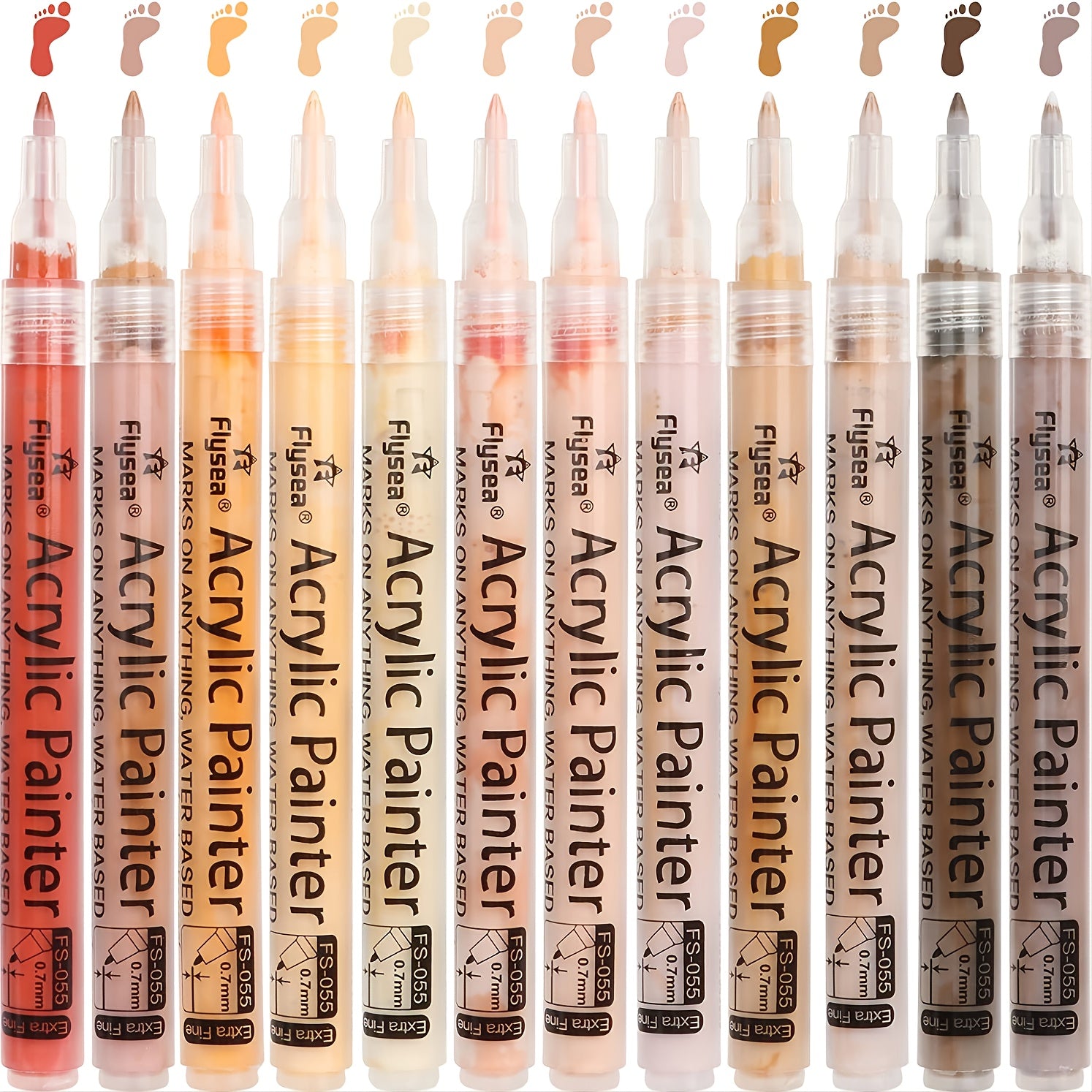 12pcs Acrylic Marker Pen Animation Graffiti Brush Body Painting Pen