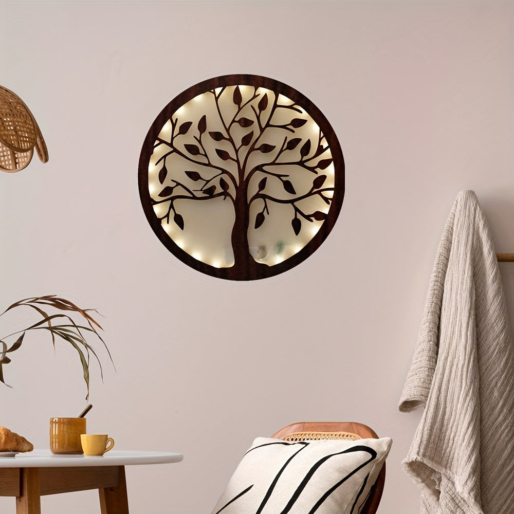 LED Timing Tree of Life Wood Board Hanging Night Light