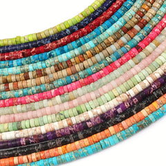 Flat Round Stone Beads For Jewelry Making DIY Bracelet