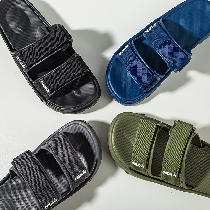 Men's Comfortable Non slip Hook And Loop Nylon Slides Sandals