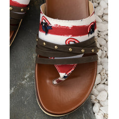 Women's Eagle Stripe Pattern Flip flops Comfortable Beach Slippers