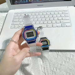 Summer Transparent Square Electronic Watch for Kids