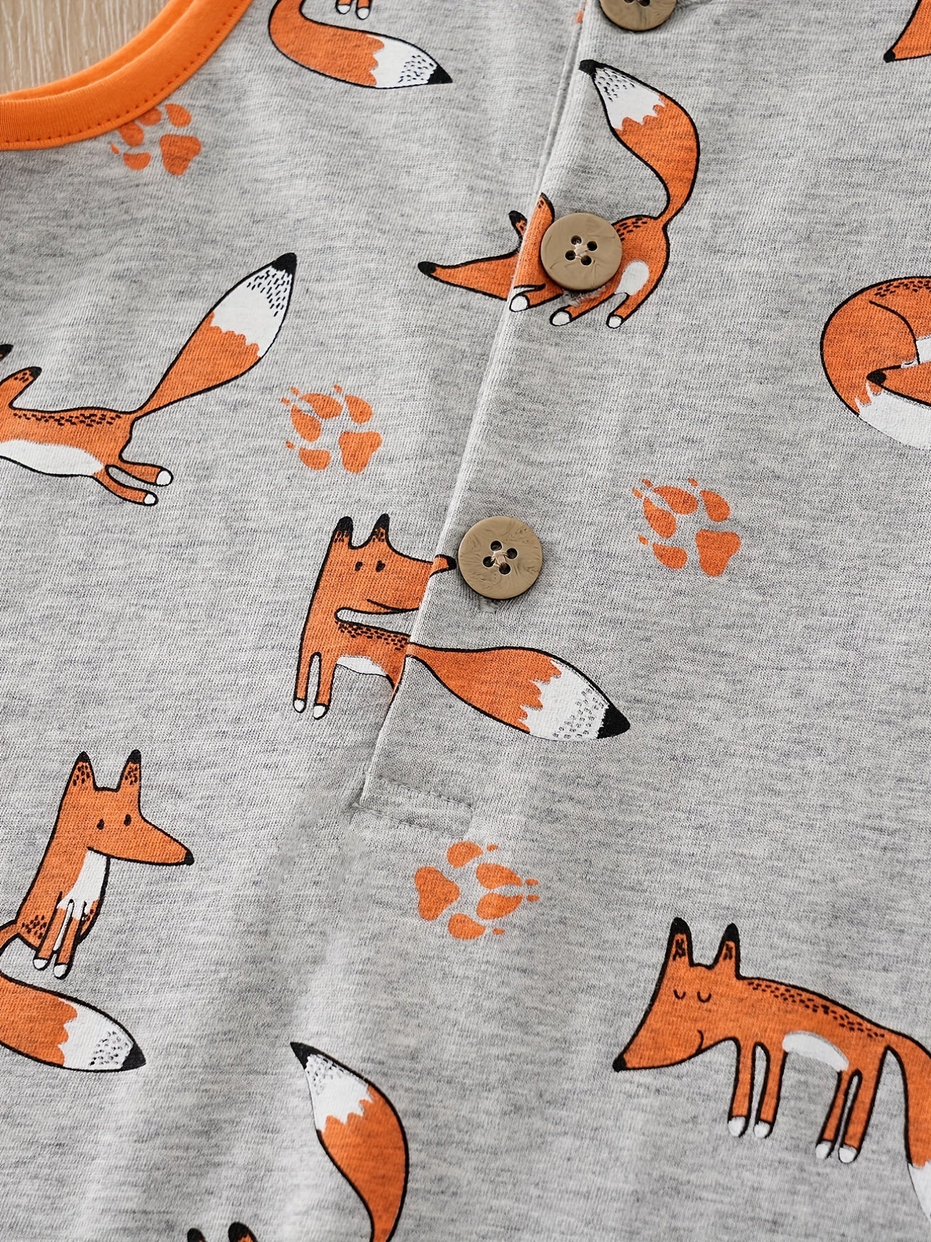 Baby Boys Fox Print Sleeveless Romper Jumpsuit