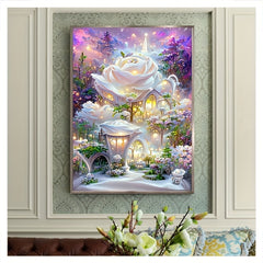 30X40cm Flower House DIY Diamond Painting Kit - Round Drill - Home Wall Decor