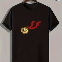 Bell Pattern Print Men's Comfy Sports T-shirt Graphic Tee