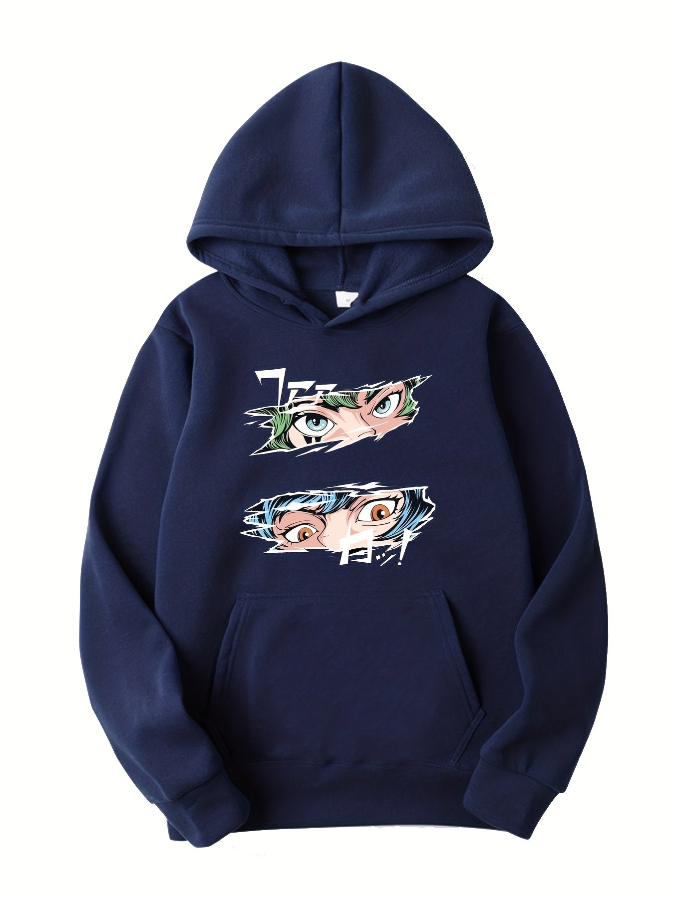 Anime Eyes Print Boys Hooded Sweatshirt