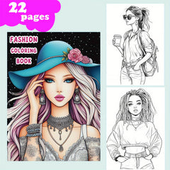 Girl Coloring Book for Creative Imagination and Anxiety Relief