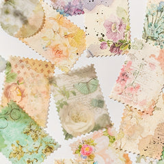 30pcs Flower Scrapbooking Paper Pack, Retro Decorative Craft DIY Papers