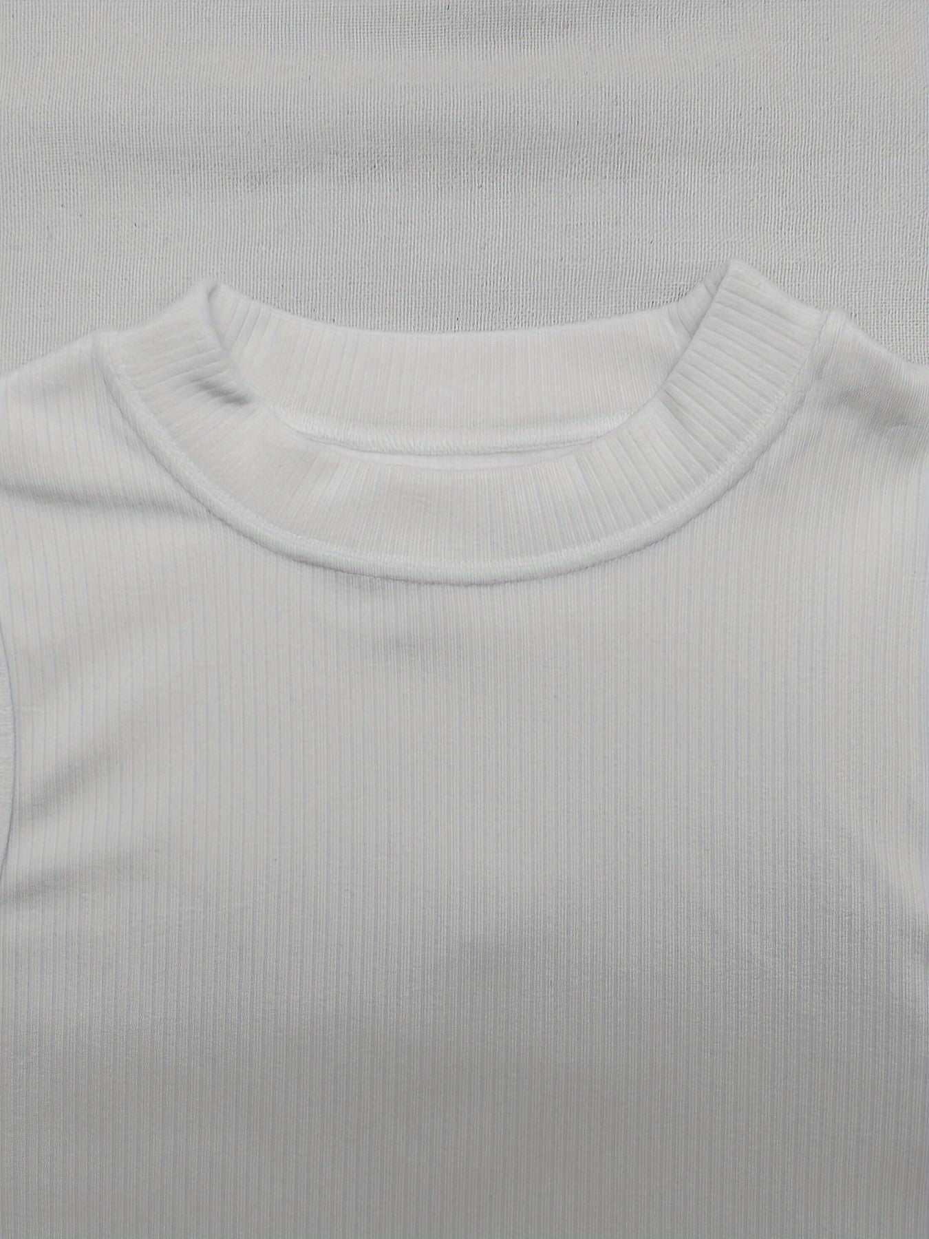 2pcs Ribbed Tank Tops Crew Neck Sleeveless Women's Lingerie