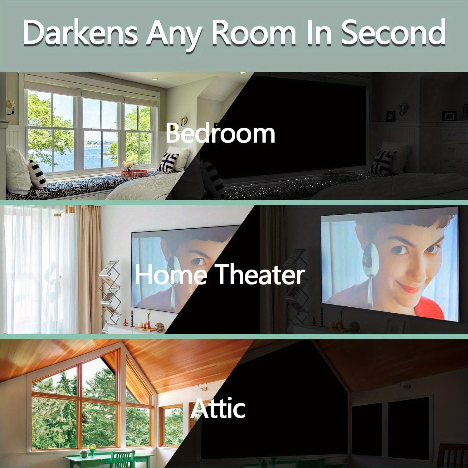 Portable Blackout Shades Blinds w/ Tapes Travel Window Curtains