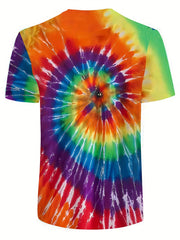 Breathable Tie Dye T Shirt Men Women 3D Digital Print Active Stretchy