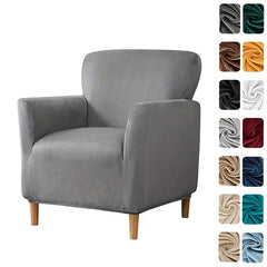 1pc Soft Armchair Slipcovers Elastic Velvet Club Tub Chair Slipcovers