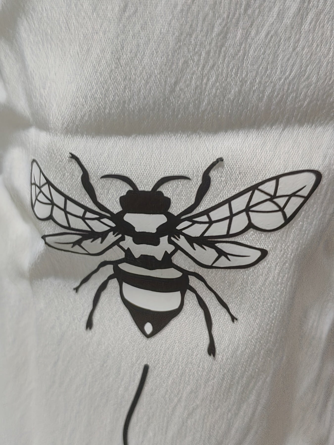 Bee Print Elastic Waist Pants Spring & Summer Women's Clothing