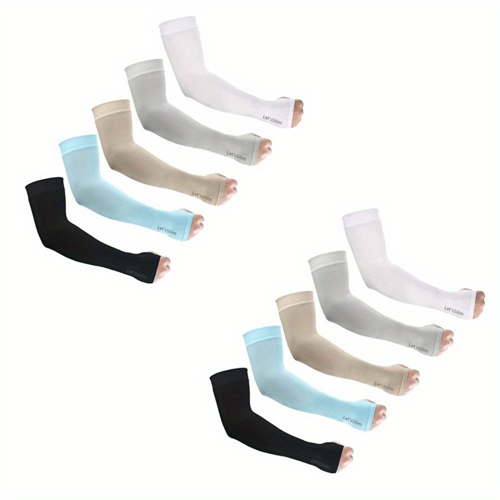 5 Pairs Cooling Sleeves Sun Protection UV Protection