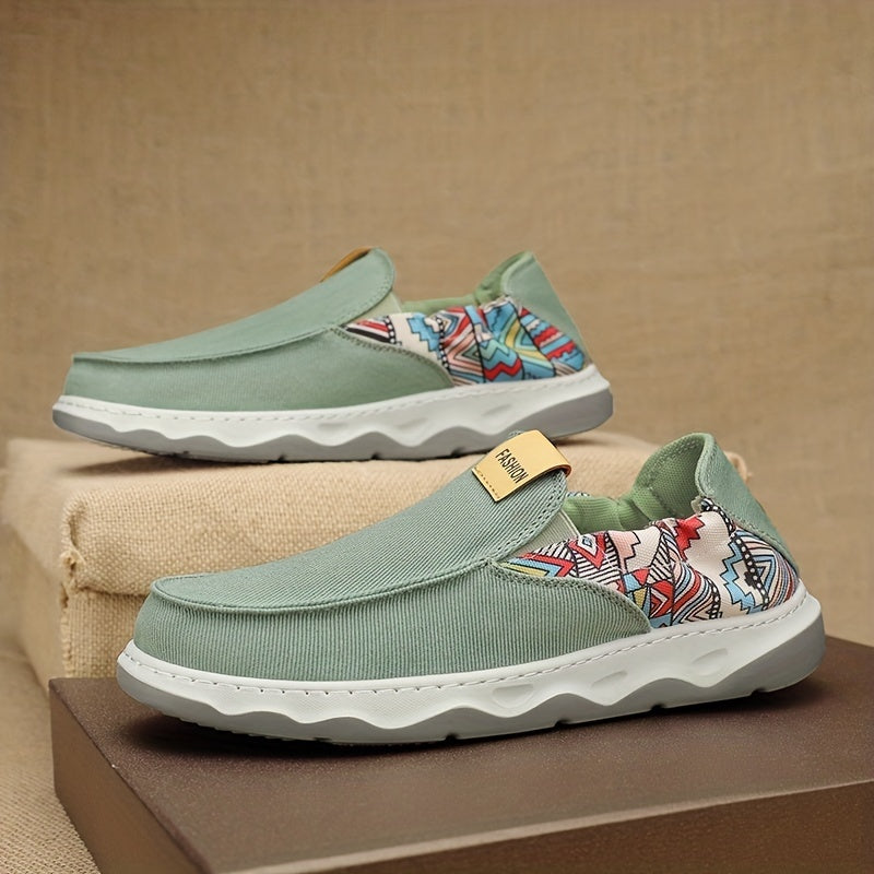 Men's Canvas Loafer Shoes Breathable Slip On Shoes