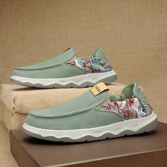 Men's Canvas Loafer Shoes Breathable Slip On Shoes