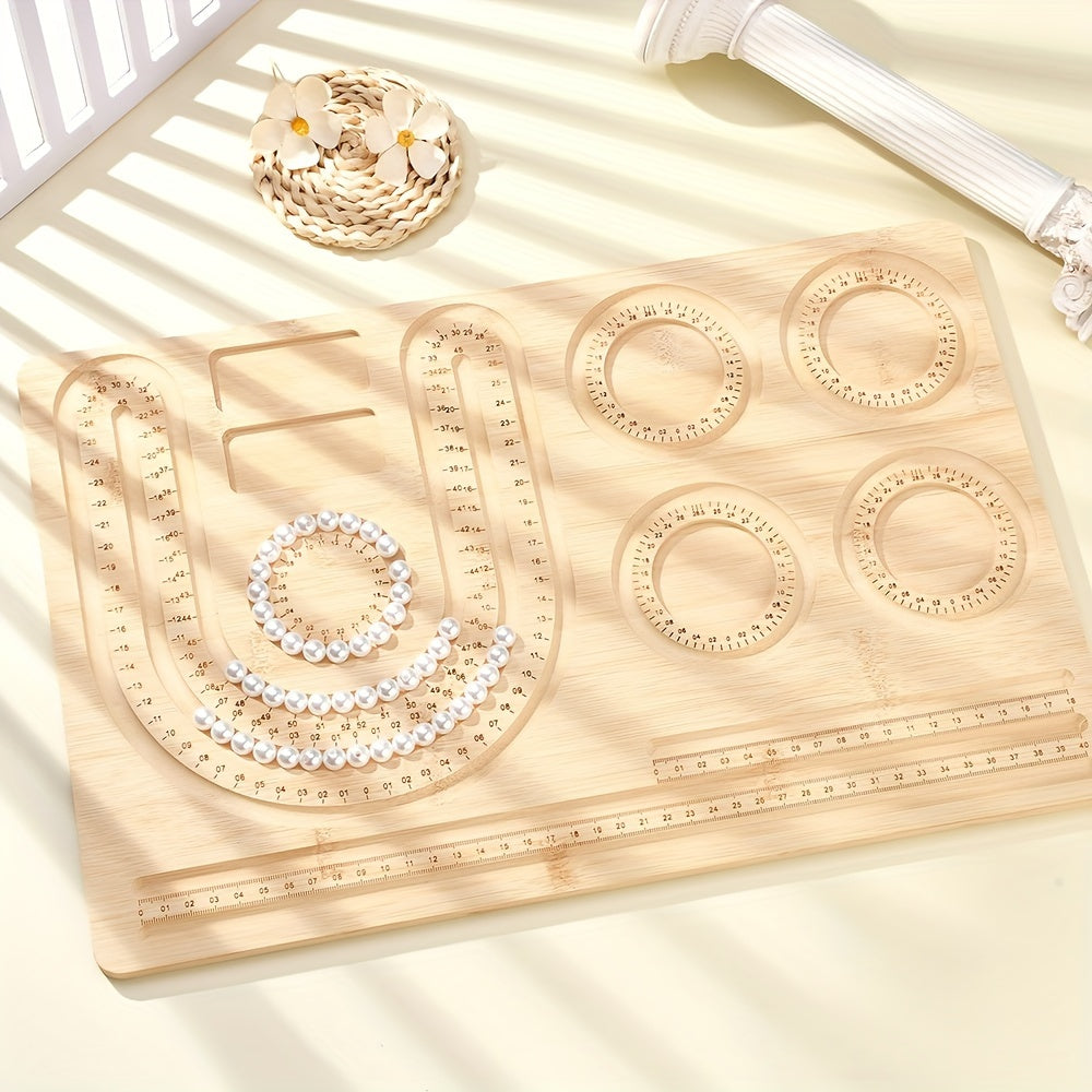 Wooden Hand String Plate DIY Beading Aids for Jewelry Making