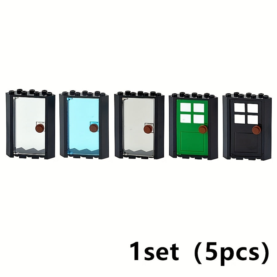 5pcs Transparent Corner Door Building Blocks Toy Compatible with 28327