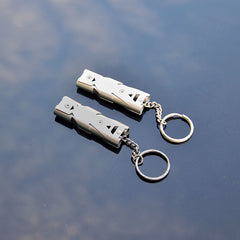 Dual Tube Survival Whistle Portable Safety Whistle SOS Keychain