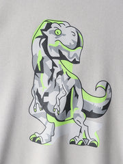 Geometric Dino Boy's Sweatshirt & Sweatpants Set For Kids