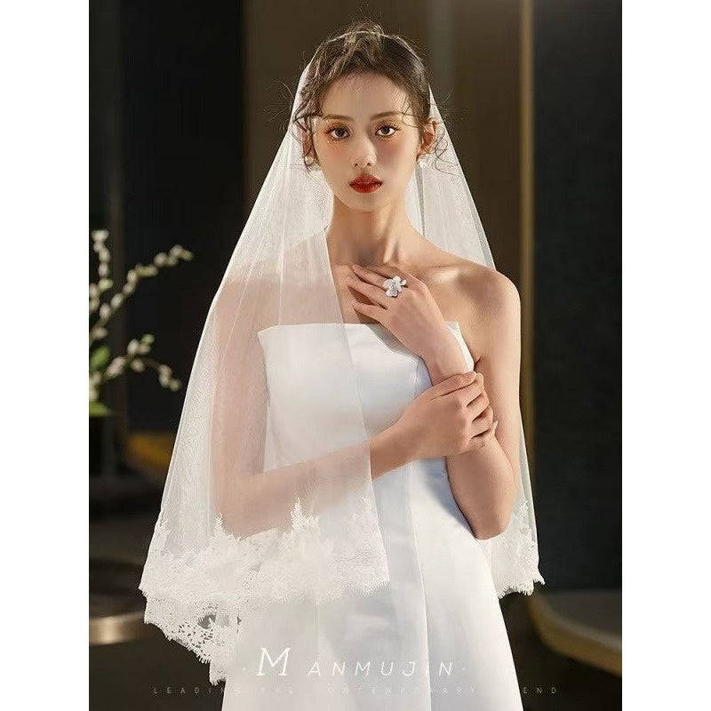 French Vintage Bridal Veil Headpiece for Wedding