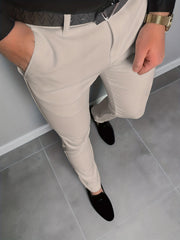 Slim Fit Stretch Dress Pants Men Semi-Formal Business Slacks