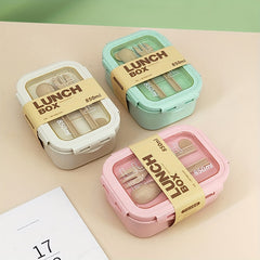 Classic Bento Lunch Box Set with Fork and Spoon for Lunch, Picnics, School, Work