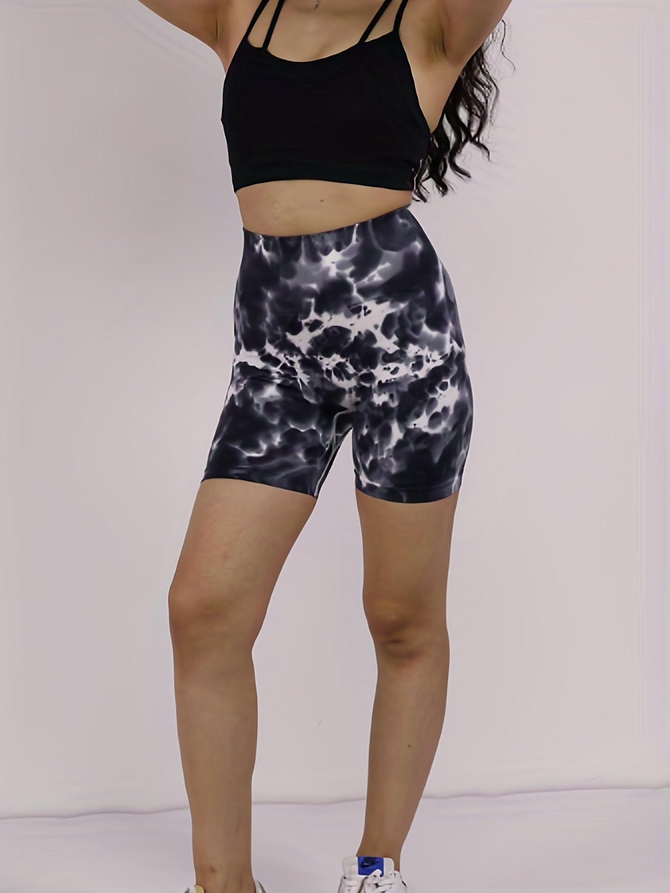 Tie Dye High Waist Sports Biker Shorts