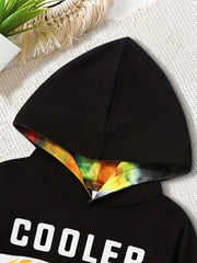 Toddler Boy's Tie Dye 2pcs Hoodie & Sweatpants Set Sunglasses Print Top