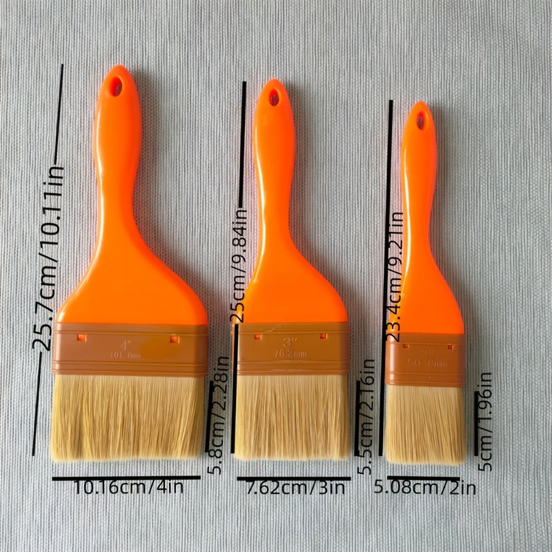 1pc 2 3 4 Long Plastic Brush Red Curved Handle Thicken Brown Nylon B