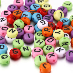 100pc Colorful Acrylic Letter Beads for DIY Jewelry Making & Crafting