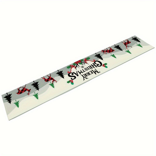 Christmas Linen Table Mat Runner for Indoor/Outdoor Decoration
