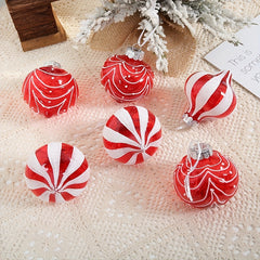 6pcs Red Christmas Tree Decorative Pendants