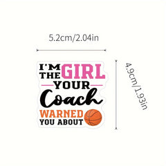 60pcs Girl Basketball Stickers Water Bottle Laptop Stickers For Girls