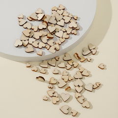 100pcs Wood Heart Cutouts Unfinished Wooden Heart Slices