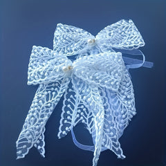 2pcs Lace Bow Gift Decorative Bow Hair Accessories Curtain Strap