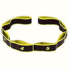 Yoga Elastic Resistance Band with 8 Rings for Home Fitness