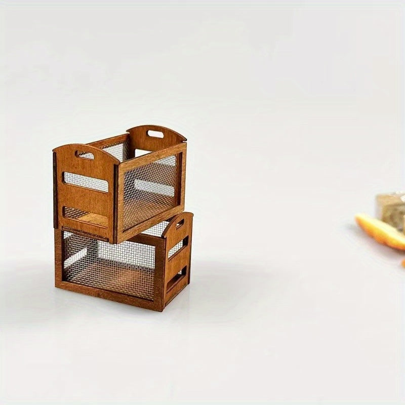 Mini Storage Basket Dollhouse Accessory Mixed Colors