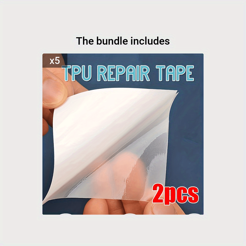 2pcs Waterproof Transparent Cloth Patches Self Adhesive Repair Tape