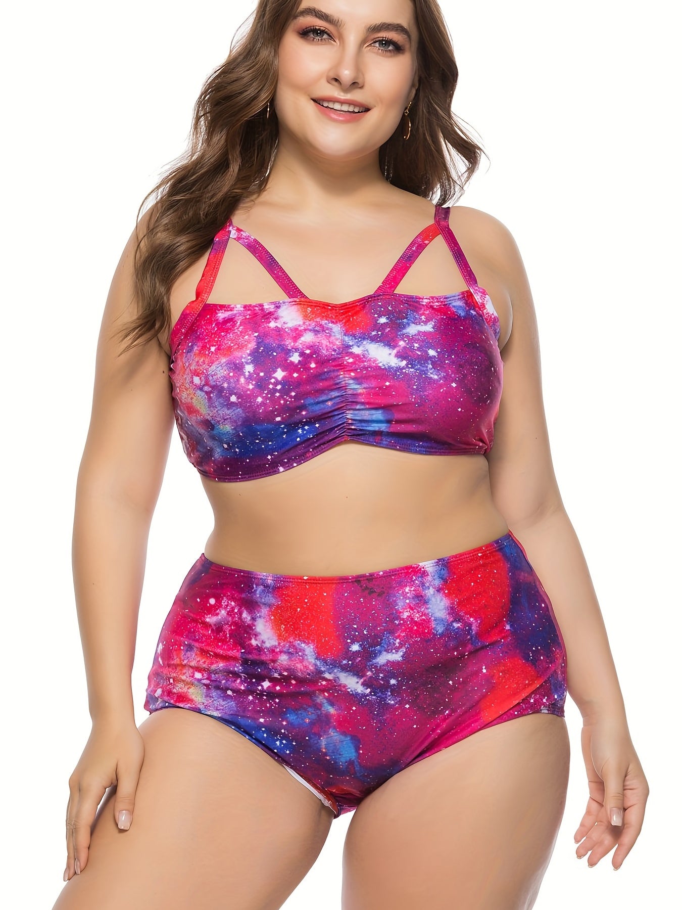 Women's Galaxy Print Strappy Bikini Set