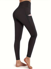 2pcs Tummy Control Yoga Pants High Waist Cropped With Pocket