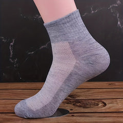 5 Pairs Men's Mesh Crew Socks Soft Winter & Autumn Style